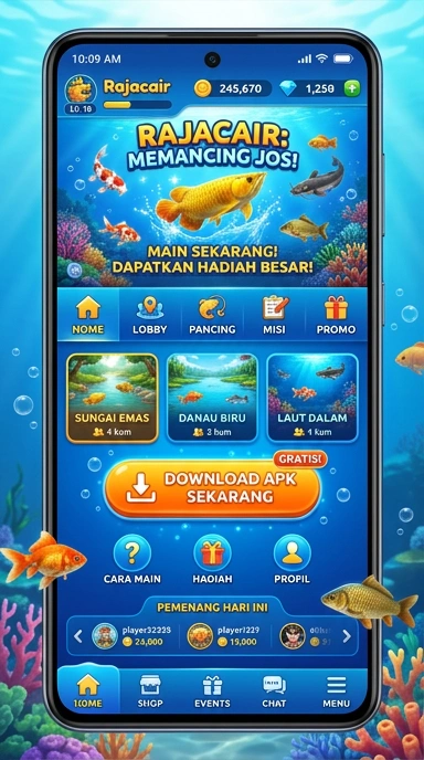 Tampilan antarmuka pengguna di rajacair yang sederhana dan intuitif.